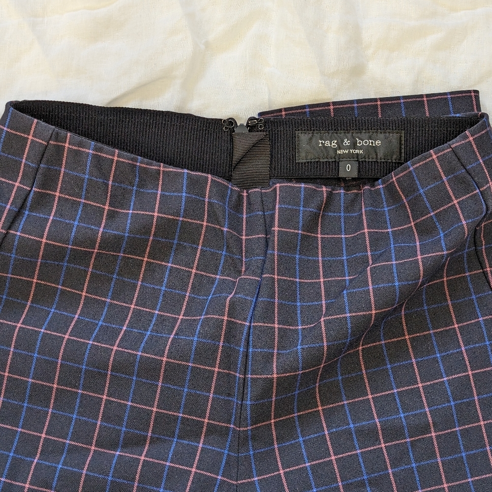 Rag & Bone size 0 plaid stretch pants